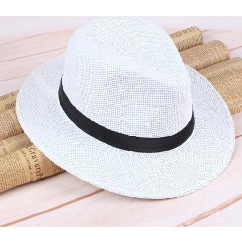 New Fashion Panama Hat Summer Sun Hats for Women Man Beach Straw Hat For Men UV Protection Cap Chapeau Femme 2020