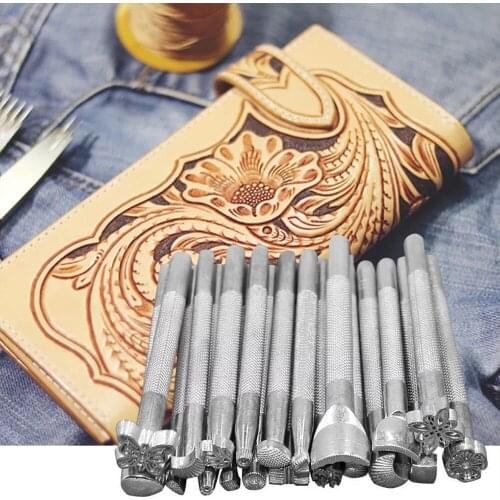 Leather Printing Tool Alloy Carving Hand Making Craft Punch Stamp Sculpture Printed DIY Leather Working Saddle Staming Hammer