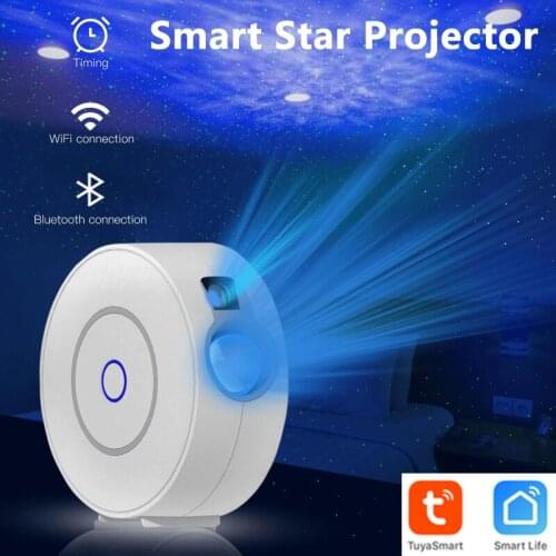 WiFi Tuya Smart Star Projector Galaxy Laser Starry Sky Projector Waving Night Light Colorful APP Wireless Control Alexa Google