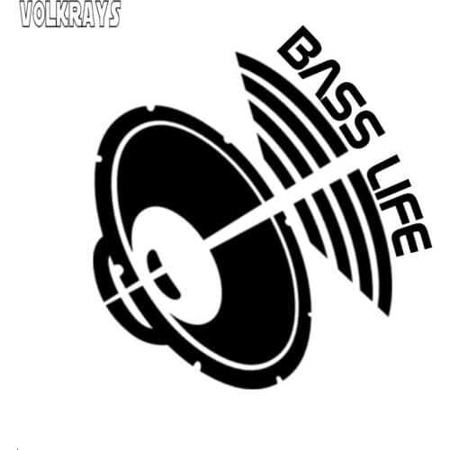 Volkrays Creative Car Sticker Bass Life Subwoofer Accessories Reflective Waterproof Sunscreen Fashion Black/Sliver,11cm*10cm