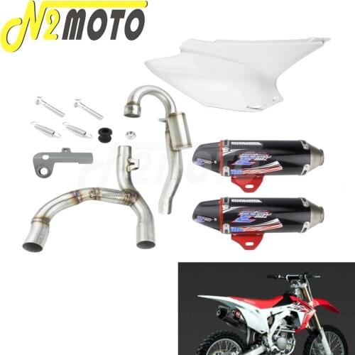 Motorcycle Complete Dual Muffler Exhaust System Twin Pipe Silencer For Honda CRF230F CRF150F 03-16 Double Hole Exhaust Muffler