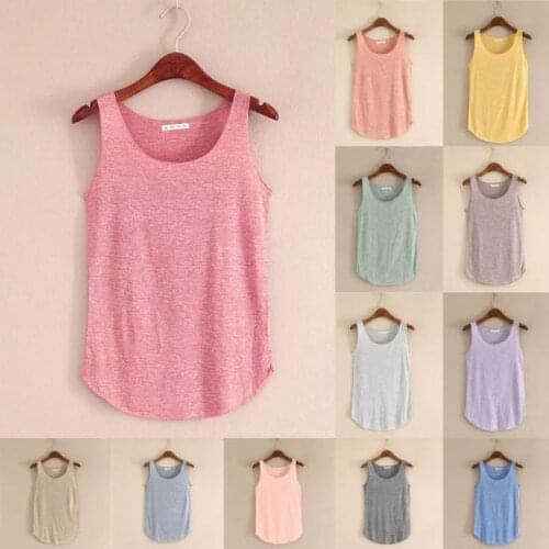 Tank Top Multicolor Solid Women Clothes 2020 Summer Sleeveless Top Women Soft Bamboo Cotton Ladies Sexy Tops Croptop Top Femme
