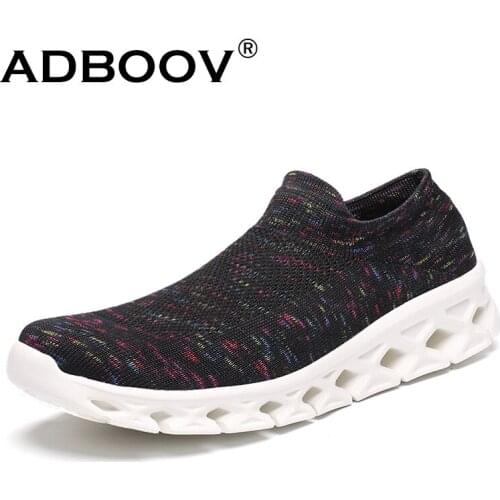 ADBOOV Factory Women Men Sports Shoes Knit Upper Breathable Sneakers For Men Women Casual Running Sock Shoes 9 Color Available