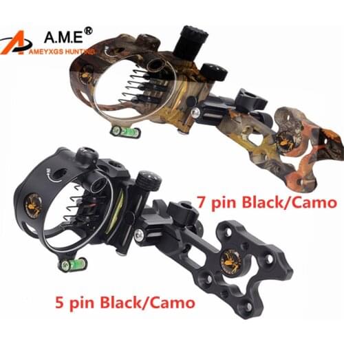 1Pcs Archery 5 Pin 7 Pin Compound Bow Sight Micro Adjustable 0.019" Optical Fiber For Outdoor Shooting Hunting Accessories