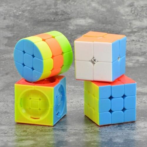 1pcs Mini Keychain Magic Cube Puzzle Toy Cylinder Cube Children Educational Toy