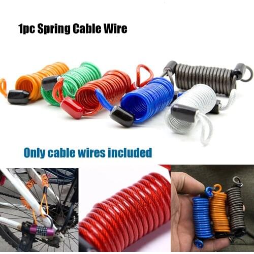 1Pc 1/1.5/2.5m Spring Lock Cable Anti-Theft Bicycle Rope Disc Alarm Security Reminder Padlock Bike Motorcycle Theft Protection