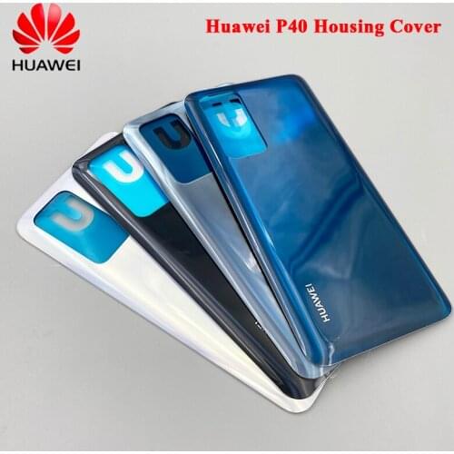 100%Original Huawei P40 ANA-AN00 Battery Cover Glass Rear Door Housing Shell Panel For Huawei P 40 With Adhesive Sticker "6.1"