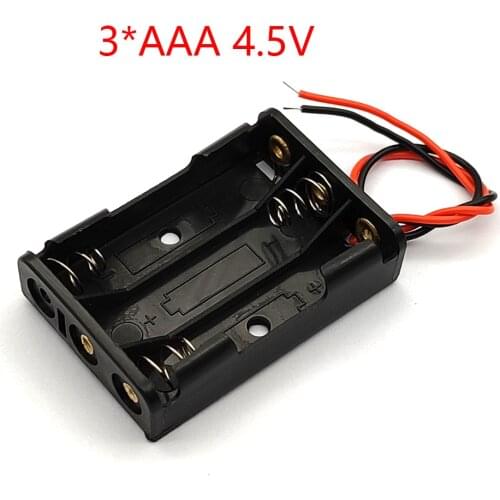 3 x AAA Battery Box Case Holder With Wire Leads Side By Side Battery Box Connecting Solder For 3pcs AAA Batteries