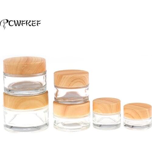 5g/10g/15g/20g/30g/50g Glass Empty Jars For Cream Make-Up Skin Care Container Refillable Bottles Cosmetic Packing