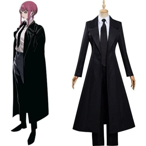 Anime Chainsaw Man Makima Cosplay Costume Trench Coat Uniform Suit Halloween Carnival Costumes