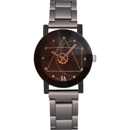 2020 Creative Couple Watch Stainless Steel Watches Fashion Quartz Womens Mens Casual Clock Gift Reloj Hombre Reloj Montre