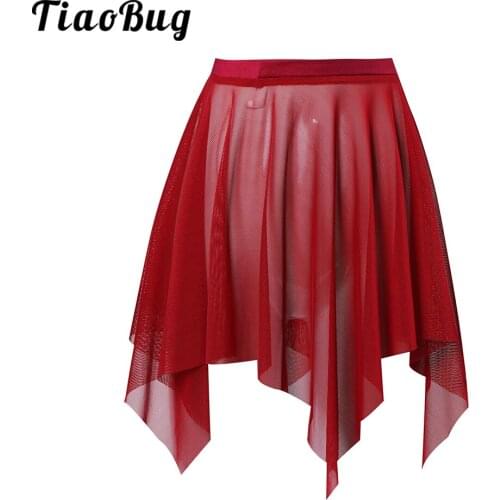 Girls Kids Chiffon Skirts Lyrical Irregular Ballet Dress Lace Up Skirts for Dancing Leotard Soft Four Corner Skirt Dance Costume