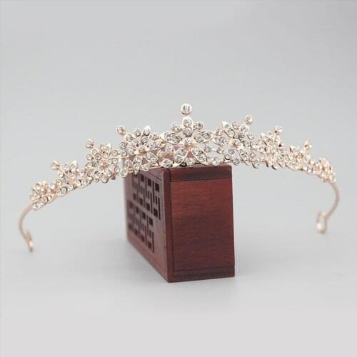 Elegant Fashion Bride Rhinestone Crown Wedding Hair Accessories Lady Handmade Pearl Hair Band Princess Hair Accessories