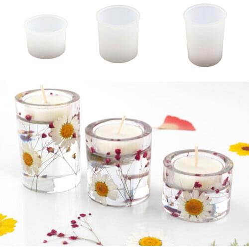 3 Size Silicone Mold Candle Holder Mould Cylinder Coaster Mold Decorative Craft DIY Epoxy Resin Mould Jewelry Tool Tray Mold