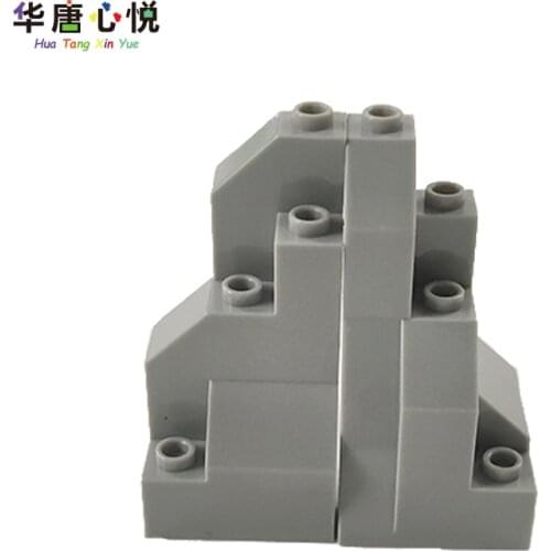City Light Gray 3×3 Right Angle Hillside Rockery Assembly Toys For Children Educational Spare Parts Compatible Building Blocks