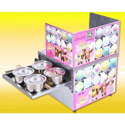 Commercial Large Gas Capacity Cotton Candy Maker Various Floss Spun Sugar Machine With Double Pan Conical Design