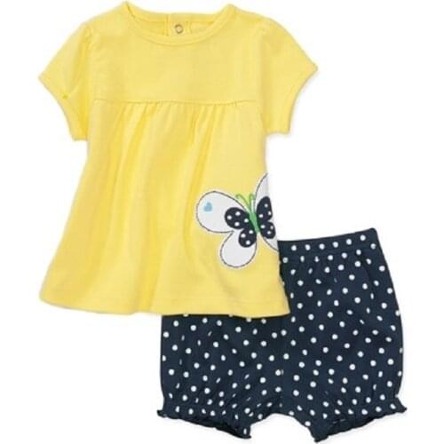 Girls Clothes Set 2016 Summer Butterfly Children T-Shirts Shorts Pant Suit Girls Sport Suits Kids Clothing Baby Girls Outerwear