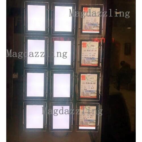 24PCS A3 Single Sided Portrait Light Panel Kit,LED Window Display Kits,Real Estate Cable Window Display,LED Window Pockets