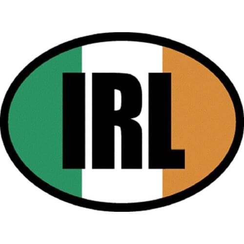 Hot Sell Ireland Flag with IRL Description Sticker - Reflective British Oval Decal Sticker - Orignal Artwork Vinyl