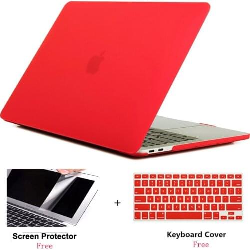 Frosted Surface Matte Hard Cover Case+Screen protector+Keyboard Cover For Macbook Air Pro Retina Touch Bar 11 12 13 15 16 inchs