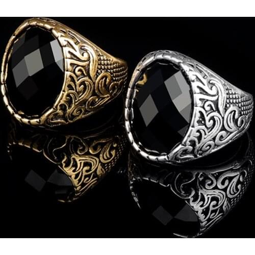 Trendy Domineering Mens Rings Multi-faceted Metal Womens Rings Exquisite Totem Carving Rings Fashion Jewelry Wholesale 2021