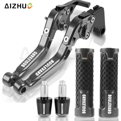Motorcycle CNC Adjustable Brake Clutch Levers Handlebar Knobs Handle Hand Grips End FOR SUZUKI BOULEVARD S83 2005-2007 2006 Logo