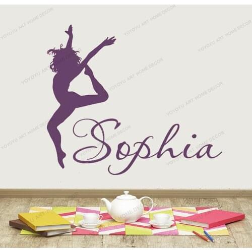 Dance Wall Decal Name Girls Personalized Ballerina Wall Decal Personalized Name Wall Decal Girls Bedroom Wall Art Dance yw-558