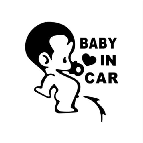 Baby On Board warn decals funny cartoon Boy images in car styling vinyl mural stickers auto decorative accessories poster film