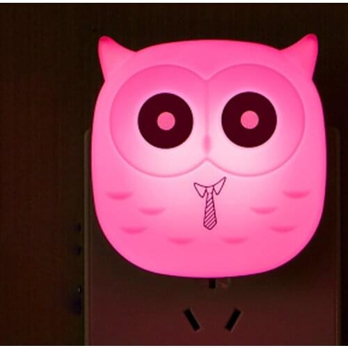 Baby Bedroom Animal Owl ABS Night Light 0.2W Light Auto Control LED Sensor Lamp Festival Decor Emergency Lighting Sleep Lights