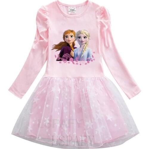 New Anna Elsa Princess Dress for Girls Childrens Autumn Clothing Frozen 2 Elsa Anna Girls Vestidos Girl Birthday Party Dresses