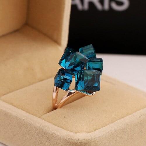 Charm Rings Geometric Mosaic Index Finger Fashion Women Crystal Rings