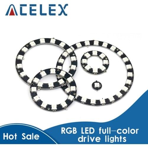 RGB LED Ring 1Bit 8Bit 12Bit 16Bit 24Bit WS2812 5050 RGB LED + Integrated Drivers Built-in full-color actuate lights Round