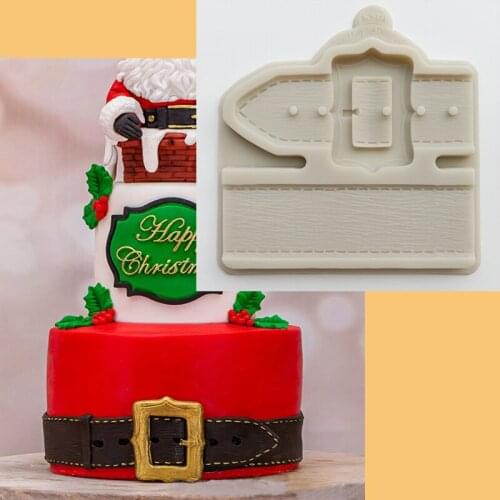 Minsunbak Buckle Belt End Sugar Mold Clay Chocolate Candy Silicone Mold For Party Wedding Cake Decoration