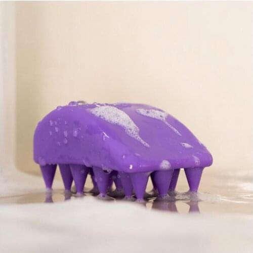 Silicone Scalp Massager Shampoo Brush Scalp Care Head Scrubber Wet & Dry Use