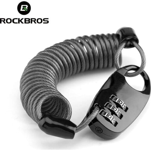 ROCKBROS 90cm Antivol Moto MTB Helmet Bike Lock Elastic Stretch 45G Ultralight Flexible PVC Password Lock Bicycle Accessories