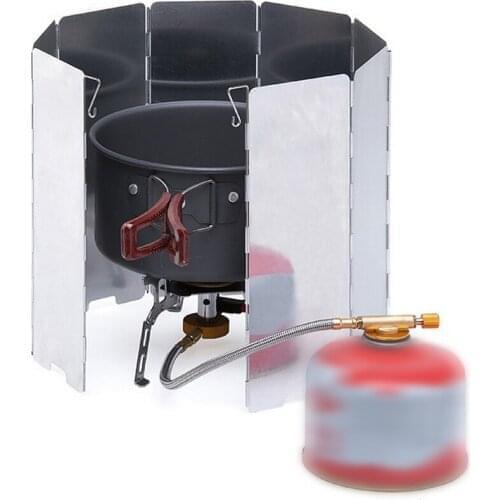 12/16 Plates Gas Stove Wind Shield Windproof Screen Foldable Aluminum Alloy Wind Screen for Outdoor Camping Picnic Cooking