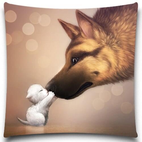 Warm moments between animals high Quality Soft Cushion Covers Christmas Halloween Cotton Polyester Pillow Cases 5 size 9 style