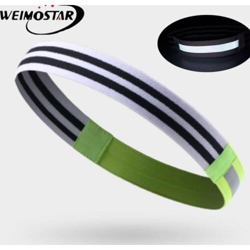 Weimostar 1Pc Sports Antiperspirant Tape Headband Stretch Elastic Yoga Running Reflective Headwrap Headband