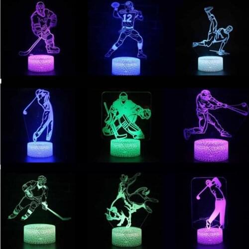 3d Led Ice Hockey Player led Lamp Usb Visual Luminaria Bedside Nightlights For Kids Gifts Baby Sleeping Lighting Sports Decor