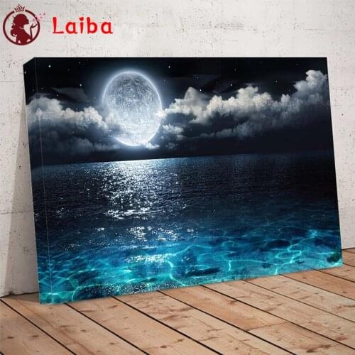 Diamond Embroidery Landscape, moon, seascape Picture Diamond Painting Full Square round drill Mosaic Cross Stitch Wall Art