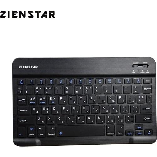 Zienstar Russian Wireless Keyboard Bluetooth 3.0 for IPAD MACBOOK LAPTOP TV BOX Computer PC Tablet with Rechargeable Battery