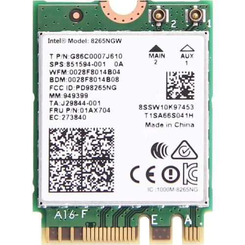 Intel 8265 wifi Wireless card AC 8265 AC 8265NGW NGFF Dual Band Network card 867Mbps WiFi Bluetooth4.2 2.4G/5G 802.11ac Card
