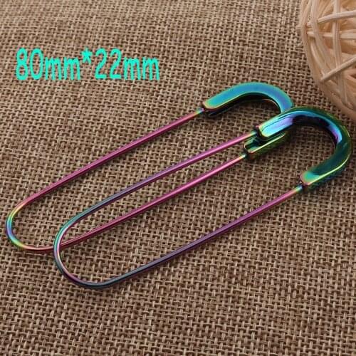 10 PCS Rainbow Safety Pins 80mm Craft Brooch Markers Pins Loops Charms Jewelry Tag Fasteners Cips Charms