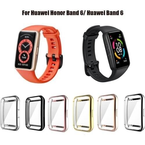 Cases For Huawei Band 6 Screen Protective Watch Case For Huawei Honor Band 6 Protector Cover Frame Shell Full TPU Transparent
