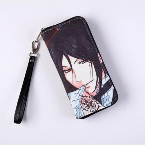 Black Butler Long Style Wallet Anime Sebastian Michaelis Colorful Zipper Coin Purse Fashion Design Card Holder Money Bag