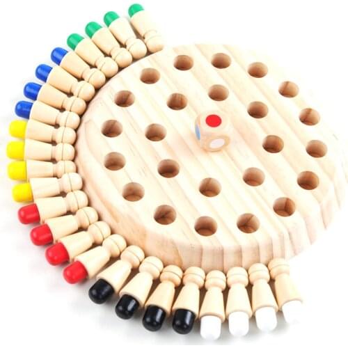 Kids Wooden Memory Match Stick Chess Game Fun Block Board Game Educational Color Cognitive Ability Toy