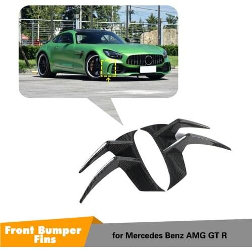 Carbon Fiber Front Canard For Merecedes-Benz AMG GT R 2016 2017 2018 2019 Front bumper Lips Body Kits Canard splitters