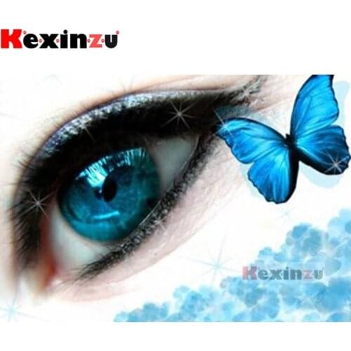 Kexinzu 5D DIY Full Square/Round Drill Diamond Painting "Butterfly eye" 3d Diamond Embroidery Cross Stitch home Decor Gift K@660