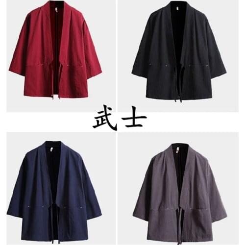 Kimono Samurai Costume Streetwear Plus Size Haori Asian Clothes Yukata Men Women Cardigan Jacket Traditioanl Japanese Clothing