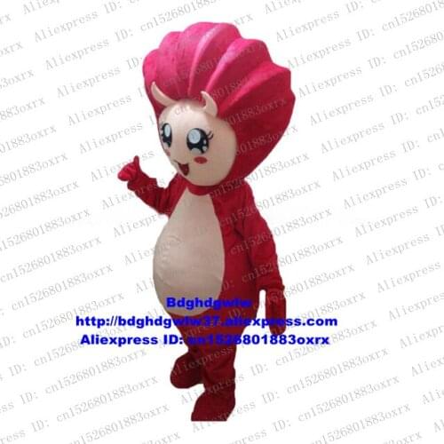 Red Fan Shell Conch Cowry Seashell Scallop Pectinid Mascot Costume Cartoon Character Outfit Brand Image High Quality zx2518